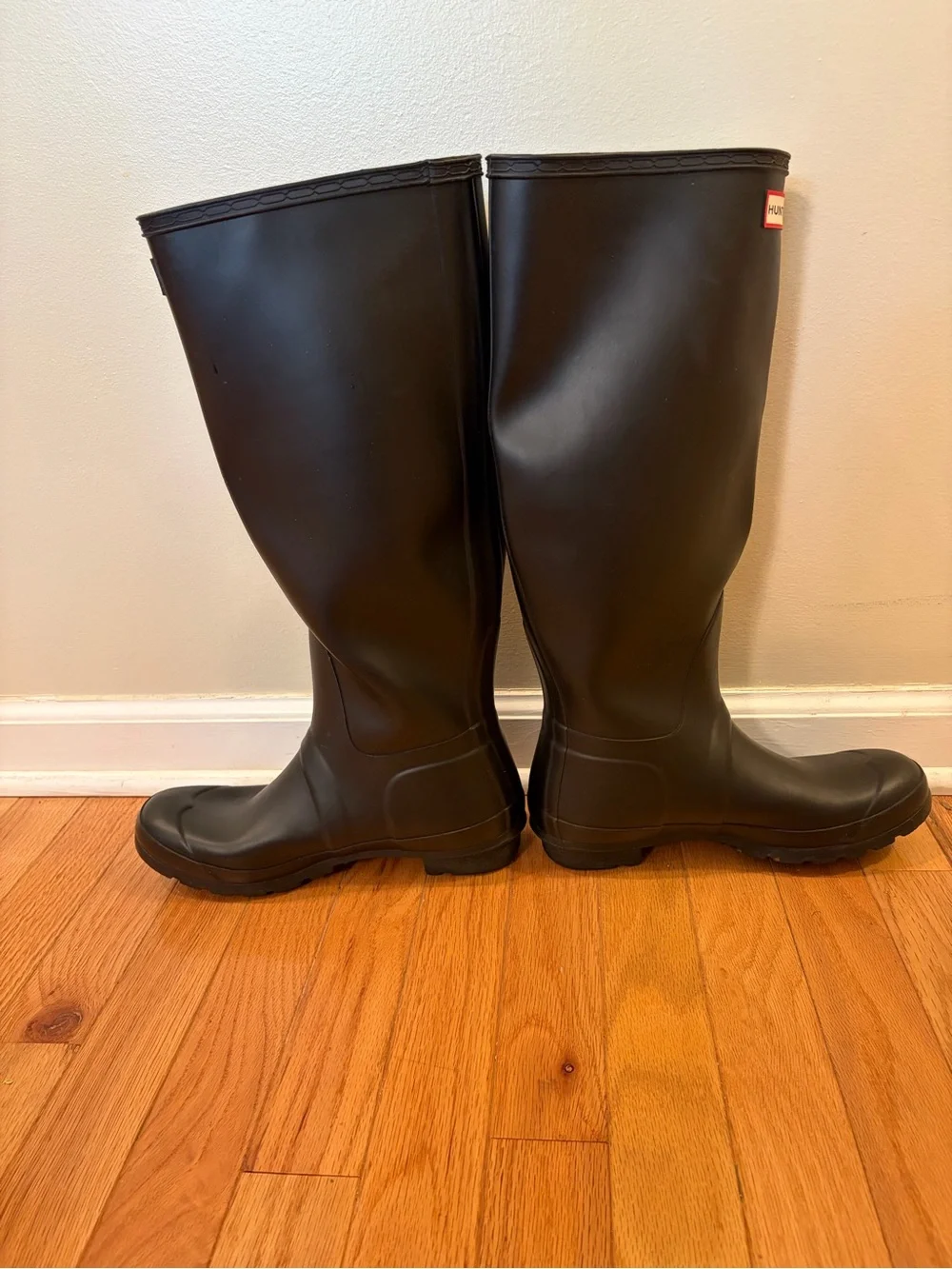 Hunter Original Tall Women’s Rain Boots Matte Black Signature Logo Adjustable